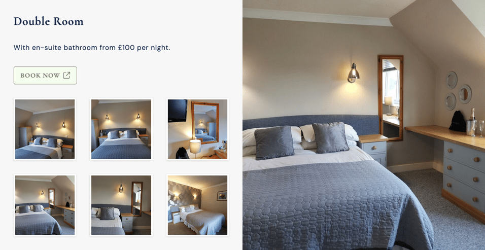 River Haven Hotel website rooms and accommodation section